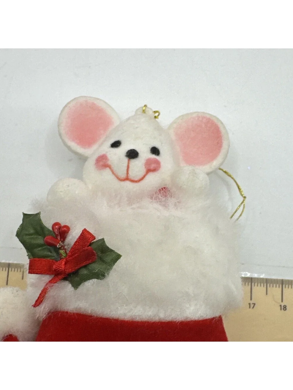 Vintage Avon Christmas Ornament Peek-A-Boo Mouse Ornament Red Santa's Hat W/ Box